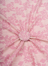 Cotton Flex Rose Pink Color Floral Pattern Natural Print Fabric.